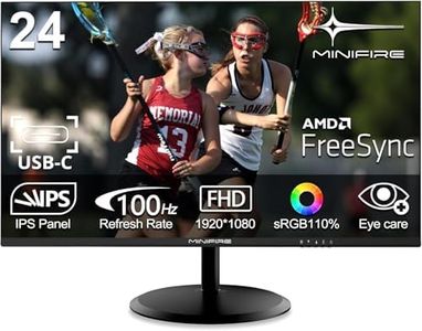 Minifire 24 Pouces Écran PC, 100Hz, IPS, Full HD (1920x1080), AMD FreeSync, sRGB110%, Eye Care, Ultra-Fin, avec HDMI 1.4, Type-C Ports, Inclinaison réglable, Vase (MF24X3AC câble Type-C Inclus)