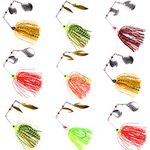 Bass Fishing Spinner Baits Lure Kit Hard Metal Spinnerbait Buzzbait Swimbaits Fishing Jig Lure Set for Bass Trout, 6/9Pcs Mix Colors