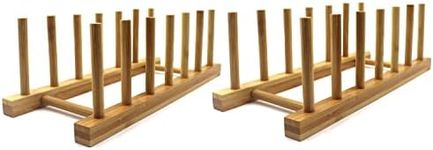 INNERNEED Bamboo Wooden Plate Racks