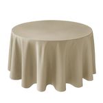 Biscaynebay Textured Fabric Tablecloths 90" Round for Tables' Diameters from 36" to 60", Natural Water Resistant Washable Tablecloths for Dining, Kitchen, Wedding, Parties etc