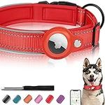 Reflective AirTag Dog Collar, FEEYAR Padded Apple Air Tag Dog Collar, Heavy Duty Dog Collar with AirTag Holder Case, Adjustable Air Tag Accessories Pet Collar for Small Medium Large Dogs