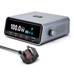 265W USB C Fast Charger, 5 in 1 USB Charging Station Hub(4C+1A), 2.3" LCD Display & Smart Control Controller, MultiPort Laptop Charger Block Compatible with MacBook Pro/Air, i-Pad, iPhone, Galaxy S25
