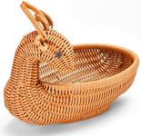 Prosumers Choice Fawn Shaped Open Storage Bin - Woven Wicker Basket, Safari Bins Nursery Décor - Creative Organizer for Home - Decorative Serving Basket - Light Brown