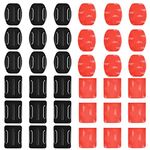 BUYGOO 18Pcs Adhesive Mounts for GoPro Cameras, 9Pcs Curved Mounts and 9Pcs Flat Mounts with Sticky Pads - Tape Mount to Your Helmet/Bike/Board/Car