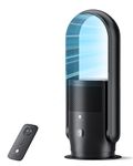 Ultty Bladeless Tower Fan, Bladeless Fan with Air Purifier, Ultra Queit with Remote, Touch, Timer, HEPA Filter, 60cm High 9 Speeds, 3 Modes, CR021 Black