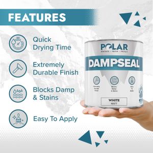 Polar Damp Seal Paint 500ml White – Mould Resistant Primer & Topcoat, Matt Finish