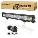 AUXTINGS 20 inch 510W LED Light Bar 4 Row Spot Flood Combo Beam Off Road Lights Work Light with Wiring Harness for Jeep Trucks SUV ATV UTV Boat Lights, 12V 24V Waterproof