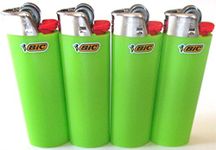 Bic Lime Green Classic Full Size Lighters New Lot of 4