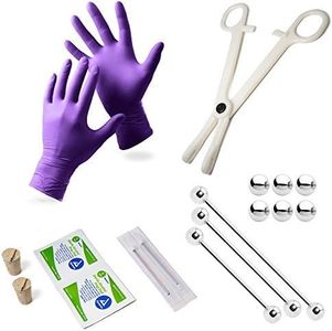 BodyJewelryOnline 18PCS Industrial Piercing Kit,Industrial Bar Piercing 14G Industrial Earring Surgical Steel Industrial Barbell Cartilage Piercing Scaffolding Jewelry Piercing Needles Kit