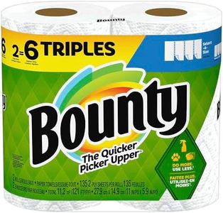 Bounty Select-A-Size Paper Towels, 2 Triple Rolls, White, 147 Sheets Per Roll