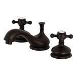 Kingston Brass KS1165BX Vintage Widespread Lavatory Faucet with Metal Cross Handle, Oil Rubbed Bronze