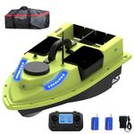 MILBOPAX RC Bait Boat, 500m/546 Yards Remote Control Fishing Boat, 4.4LBS Loading GPS Positioning Bait Boat with LED Night Light(2 * 5200 mAh Battery)