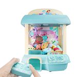 (Blue) - ForBEST Claw Machine Doll Machine with Removable Remote Control, USB Cable, 6 Dolls, Adjustable Sounds and Lights, Best Gift Toy for Kids (Blue)