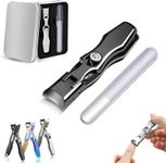 German Nail Clippers for Men, 2024 New Ultra Sharp Nail Clippers, Professional Extra Large Heavy Duty Toe Clippers for Seniors with Catcher File