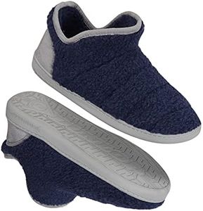 DUNLOP Pantofole Uomo, Ciabatte Da Casa Ed Esterno Memory Foam, Calde, Comode E Antiscivolo (Blu/Grigio, 42 EU, numeric_42)