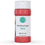 O’Creme Sanding Sugar for Cookie Decorating – Eye-Catching Red Sugar Crystals for Unique Cake Toppings – Extra Sugar for Cake Toppings, Cupcakes and Cookies – Ideal Decoration Solution - 4 Ounce, Red