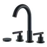 Bathroom Faucet 3 Hole 2 Handles Bathroom Sink Faucet,8 Inch Vanity Faucet for Bathroom Sink with Pop Up Drain and Fast Connect System,Matte Black Bathroom Sink Faucet Stainless Steel…