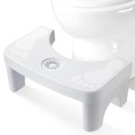 Squatty Toilet Stool Potty, Bathroom Stool to Improve Bowel Movements, 7'' Poop Stool Fits 14-16'' Toilets, Double Anti-Slip Design Toilet Step Stool for Bathroom - White