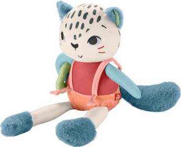 Fisher-Price Baby Sensory Toy Planet Friends Spotting Fun Snow Leopard for Newborns Ages 3+ Months