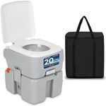 SereneLife 5.2 Gallon Portable Camping Toilet with Carry Bag For Adults, Leak Proof Porta Potty with Detachable Waste Tank and Level Indicator, Suitable for Camping, Hiking, and Boating