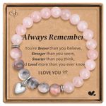 GBTBYS Bracelet for Teen Girls, Sweet Heart Charm Natural Stone Bracelet for Women Teens Teenage Girls Birthday Gifts Ideas-Mix Pink