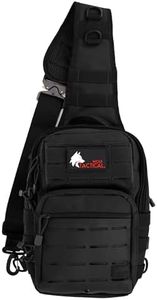 WOLF TACTICAL EDC Sling Bag - Concealed Carry Shoulder Bag for Range, Travel, Hiking, Outdoor Sports (Black)