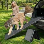 BestVida Pet Ramp (180 x 50 cm) for Car, SUV & Truck, Fold-able & Portable Pet Ramp with Non-Slip Rug Surface, Extra Wide Dog Steps for Medium & Large Dogs
