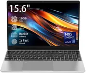 Auusda T152A 15.6" Gaming Laptop Computer - Intel N95 3.4GHz, 16GB RAM, 1TB NVMe, FHD IPS Display, Backlit Keyboard & Fingerprint Reader, 8000mAh Battery, USB 3.0/Mini HDMI/MicroSD, Win11 Pro (Gray)