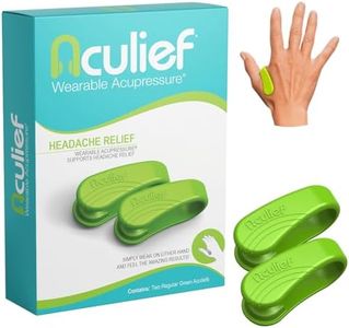 Aculief 2-Pack Natural Headache, Migraine, Tension Relief Wearable, Supporting Acupressure Relaxation, Stress Alleviation, Tension Relief and Headache Relief (Regular/Green)
