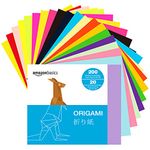 AmazonBasics Origami Paper, Assorted Colors, 200 Sheets