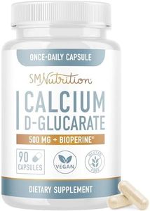 Calcium D-Glucarate | 500mg | CDG for Liver Detox & Cleanse, Hormone Balance, Metabolism & Menopause Support | Calcium Supplement | Vegan, Non-GMO, Third-Party Tested | 90 Ct. (3-Month Supply)