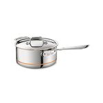 All-Clad 6203 SS Copper Core 5-Ply Bonded Dishwasher Safe Saucepan with Lid/Cookware, 3-Quart, Silver, Silver/Metallic (8700800028)