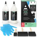 Arteza Decoupage Glue Refill Kit, 1 Gloss- and 1 Matte-Finish Glue, 16-oz Bottles, 3 Foam Brushes, 3 Pairs of Gloves, Art Supplies for Decoupaging on Glass and Furniture, with Fabric and Tissue Paper