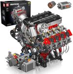 Mould King 10130 V8 Engine Model kit That Runs - Build Your Own STEM V8 Model Engine for Adults, 8-Cylinder Engine kit 3.9-Liter Twin-Turbo Engine, Mechanic Engineering Construction Set (2718 PCS)