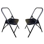 Streetup India Metal Iyengar Backless Chair & Meditation Chair For Yoga (Black) (Pack Of 2)