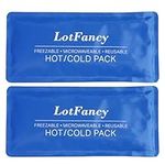 Hot Cold Pack Therapy by LotFancy - Reusable Gel Ice Pack for Injuries First Aid Back Shoulder Neck Head, Pack of 2, 10.5 x 5 Inches