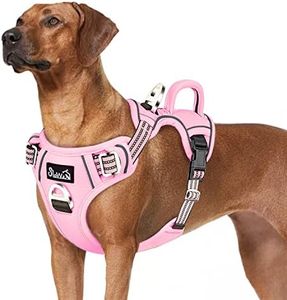 SlowTon No Pull Dog Harness, No Choke Pet Harness with 2 Leash Clips and Easy Control Vertical Handle, Adjustable Soft Padded Dog Vest for Small, Medium and Large Dogs