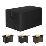 POMER Gas Fire Pit Cover Rectangular 42x24x24inch - Waterproof Heavy Duty Fabric Cover with PU Coating for Patio Fire Table