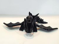 3Dreams4U 3D Printed Dragon Flexi Toy with Flapping Wings |Stress Reliever | Desk Toy | Dragon Toy | Toothless (Black)