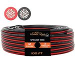 100 feet 12 GA Gauge Red Black Stranded 2 Conductor Speaker Wire Car Home Audio