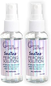 SeaTea Aftercare Ocean H2O Salt Spray, Saline Solution for Piercings, 1.7 Ounces (Pack of 2)