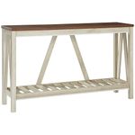 HOMCOM Console Table, Farmhouse Entryway Table with Storage Shelf, Rustic Sofa Table with Anti-Tipper for Living Room and Entryway, Oak