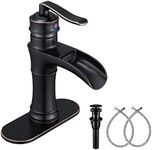 Hononnice Oil Rubbed Bronze Bathroom Faucet 1 Hole Single Handle Bathroom Vanity Faucet Widespread Bathroom Faucet,with Pop Up Drain