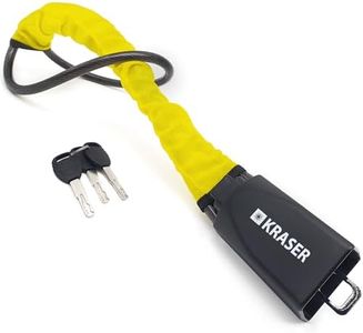 KRASER KR882Y Antivol Voiture Volant Ceinture, Câble en Acier Flexible, Plus Visible, Serrure avec Disque Antiperçage, Bloque Anti vol pour Blocage Auto, Camping Car, Remorque, Caravane Fourgon