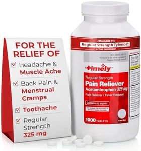 TIME-Cap Labs 1000 Tablets Regular Strength Acetaminophen 325mg - Pain Reliever & Fever Reducer for Adults, Helps with Headaches, Backaches, Muscle Pain, Toothaches, Arthritis & Menstrual Cramps