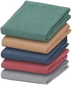Olivia Rocco Tea Towel Pack of 5 Waffle Kitchen Tea Towels Cotton Absorbent Long Lasting Catering Bar Dish Towel, Assorted