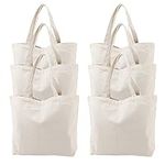 Canvas Tote Bags with Bottom Gusset, 6x Segarty Large and Heavy Duty 12Oz Blank Cotton Cloth Reusable Bags for DIY Crafts, Shopping, Groceries, Books, Welcome Bag, Diaper Bag, Beach (20''x15''x7.7'')