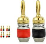 Mediabridge Banana Plugs - Corrosion-Resistant 24K Gold-Plated Connectors - (4 Pair) - Solderless Termination of Speaker Wire