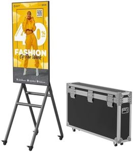 QIXZOCV 43 Inch Mobile Digital Signage Displays Kiosk with Flight Case, Portable Photo Booth Stand by with Screen Mirroring App Publishing, Advertising Display Poster, Android OS