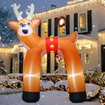 COMIN 14ft Christmas Inflatables Outdoor Decorations Blow Up Reindeer Archway Inflatable with Built-in LEDs for Christmas Indoor Outdoor Yard Lawn Garden Decorations